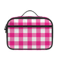 Hot Pink And White Buffalo Check Print Portable Lunch Bag