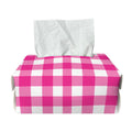 Hot Pink And White Buffalo Check Print Rectangle Tissue Box Cover