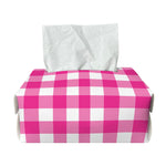 Hot Pink And White Buffalo Check Print Rectangle Tissue Box Cover