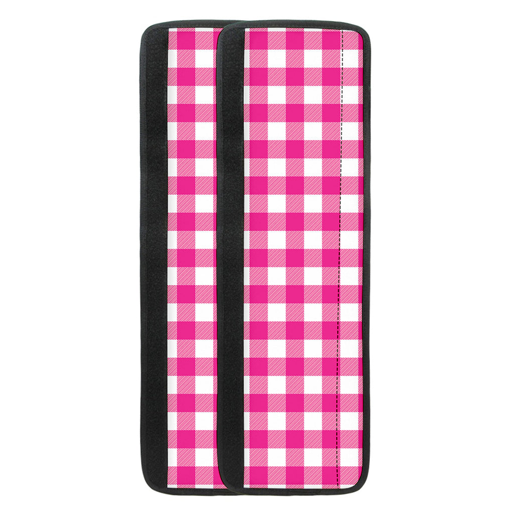 Hot Pink And White Buffalo Check Print Refrigerator Handle Covers