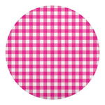 Hot Pink And White Buffalo Check Print Round Blanket