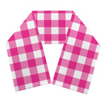 Hot Pink And White Buffalo Check Print Scarf