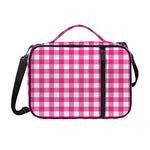 Hot Pink And White Buffalo Check Print Shoulder Strap Bible Bag