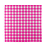 Hot Pink And White Buffalo Check Print Silk Bandana