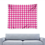 Hot Pink And White Buffalo Check Print Tapestry