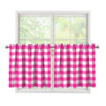 Hot Pink And White Buffalo Check Print Tier Curtains