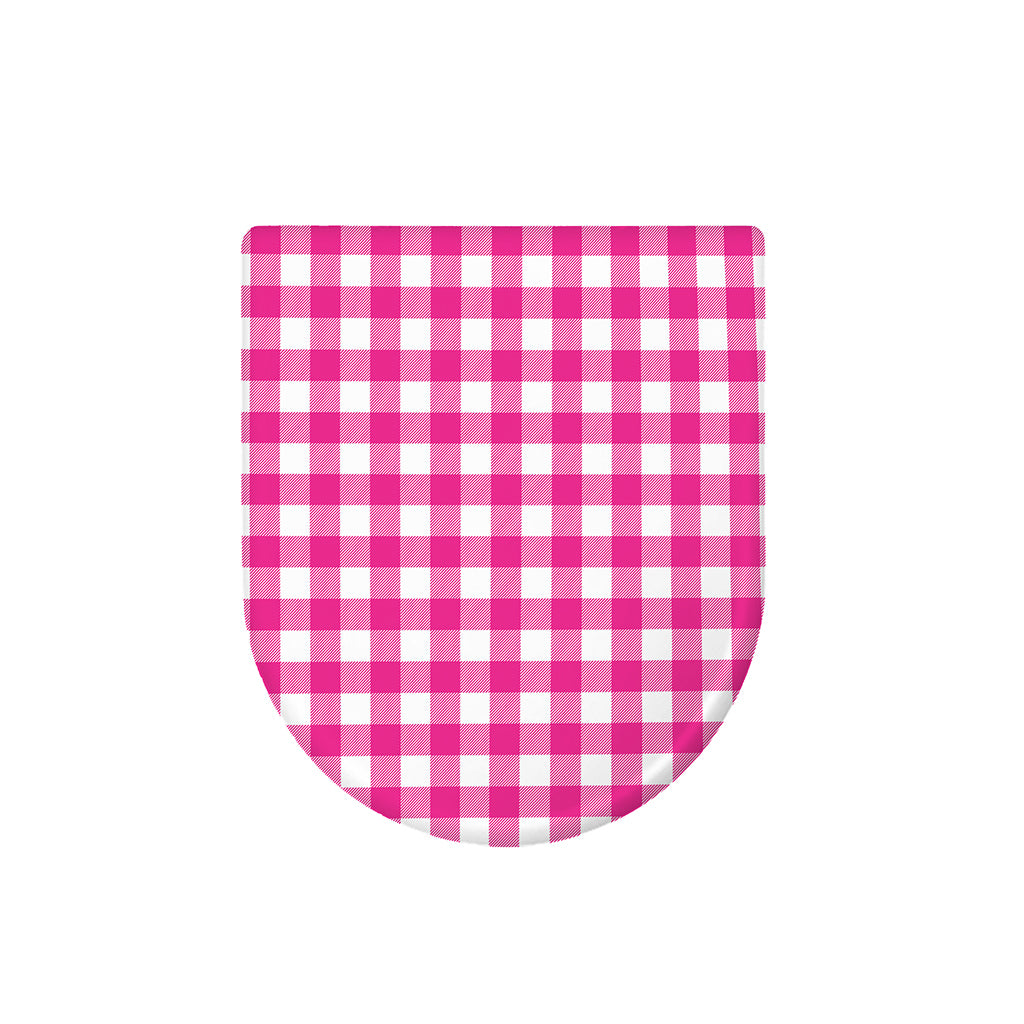 Hot Pink And White Buffalo Check Print Toilet Lid Cover