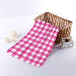 Hot Pink And White Buffalo Check Print Towel