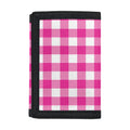 Hot Pink And White Buffalo Check Print Trifold Wallet