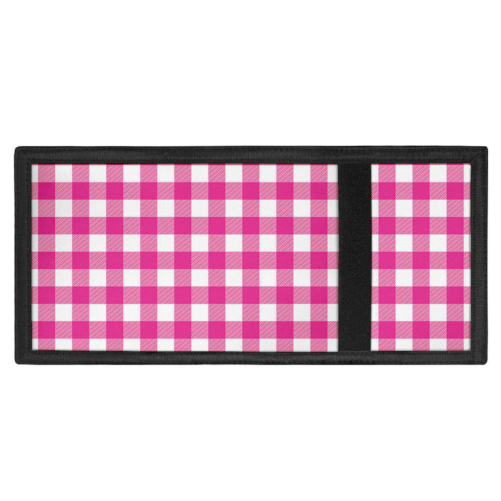 Hot Pink And White Buffalo Check Print Trifold Wallet