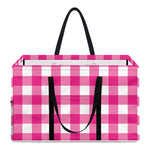 Hot Pink And White Buffalo Check Print Utility Tote Bag