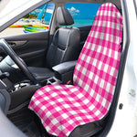 Hot Pink And White Buffalo Check Print Waterproof Car Seat Cover