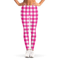 Hot Pink And White Buffalo Check Print Women's Leggings