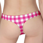 Hot Pink And White Buffalo Check Print Women's Thong