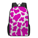 Hot Pink And White Cow Print 17 Inch Backpack
