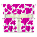 Hot Pink And White Cow Print 3 Piece Kitchen Curtains