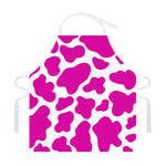 Hot Pink And White Cow Print Adjustable Apron