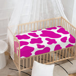 Hot Pink And White Cow Print Baby Crib Sheet