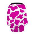 Hot Pink And White Cow Print Baby Seat Cover