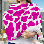 Hot Pink And White Cow Print Baby Seat Cover