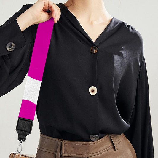 Hot Pink And White Cow Print Bag Strap