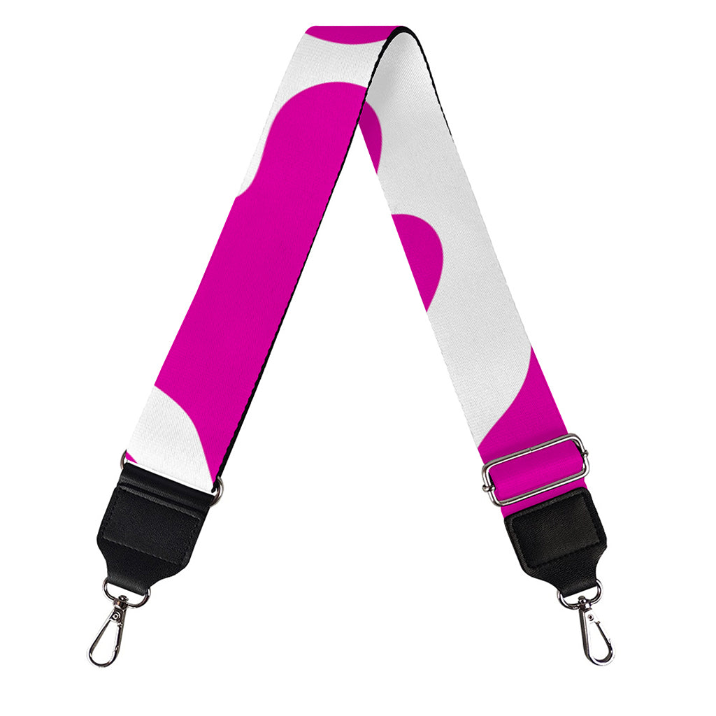 Hot Pink And White Cow Print Bag Strap