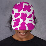 Hot Pink And White Cow Print Baseball Cap