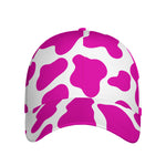 Hot Pink And White Cow Print Baseball Cap