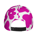Hot Pink And White Cow Print Baseball Cap