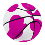 Hot Pink And White Cow Print Basketball