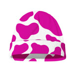 Hot Pink And White Cow Print Beanie
