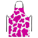 Hot Pink And White Cow Print Bib Apron With Pocket