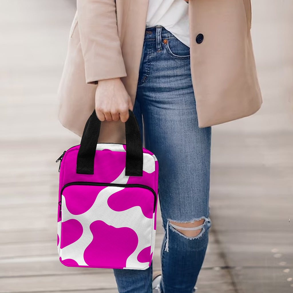 Hot Pink And White Cow Print Bible Tote Bag