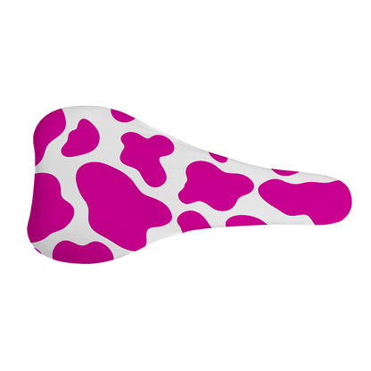 Hot Pink And White Cow Print Bicycle Seat Cover