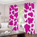 Hot Pink And White Cow Print Dimout Grommet Curtains