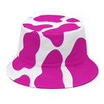 Hot Pink And White Cow Print Bucket Hat