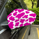 Hot Pink And White Cow Print Car Side Mirror Covers