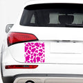 Hot Pink And White Cow Print Car Sticker