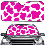 Hot Pink And White Cow Print Car Windshield Sun Shade