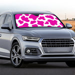 Hot Pink And White Cow Print Car Windshield Sun Shade
