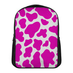 Hot Pink And White Cow Print Casual Backpack