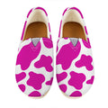 Hot Pink And White Cow Print Casual Shoes