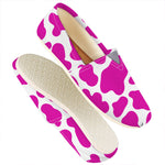 Hot Pink And White Cow Print Casual Shoes