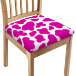 Hot Pink And White Cow Print Chair Cushion Cover