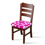 Hot Pink And White Cow Print Chair Cushion Cover