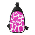 Hot Pink And White Cow Print Sling Bag