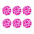 Hot Pink And White Cow Print Coaster Set