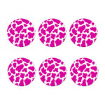 Hot Pink And White Cow Print Coaster Set