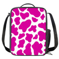 Hot Pink And White Cow Print Crossbody Lunch Bag