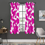 Hot Pink And White Cow Print Curtain
